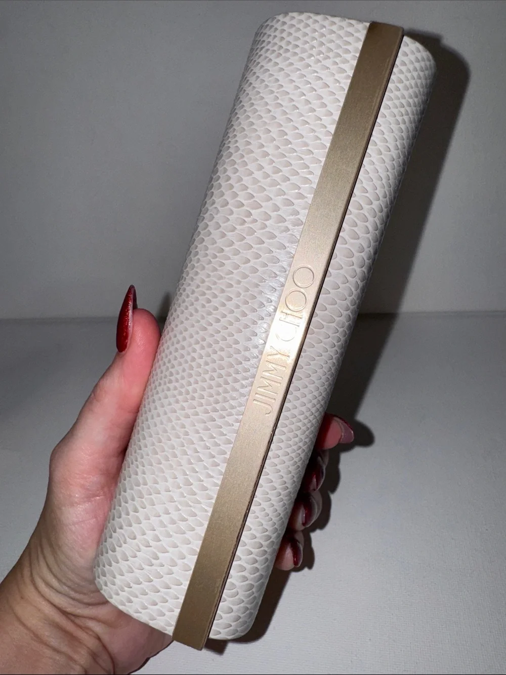 Jimmy Choo Faux Snakeskin Eyeglasses Case
